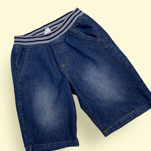 P.S. Girl's Size 12 Blue  denim jogger Knit waist pull on  9"  jean shorts